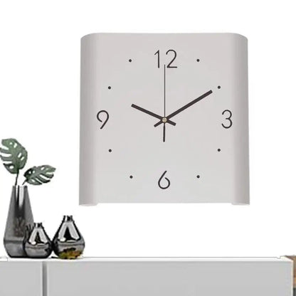 Vierkante Wandklok met Licht Modern Design Wit
