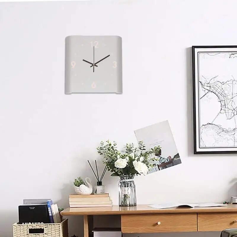 Vierkante Wandklok met Licht Modern Design Wit - Velinix