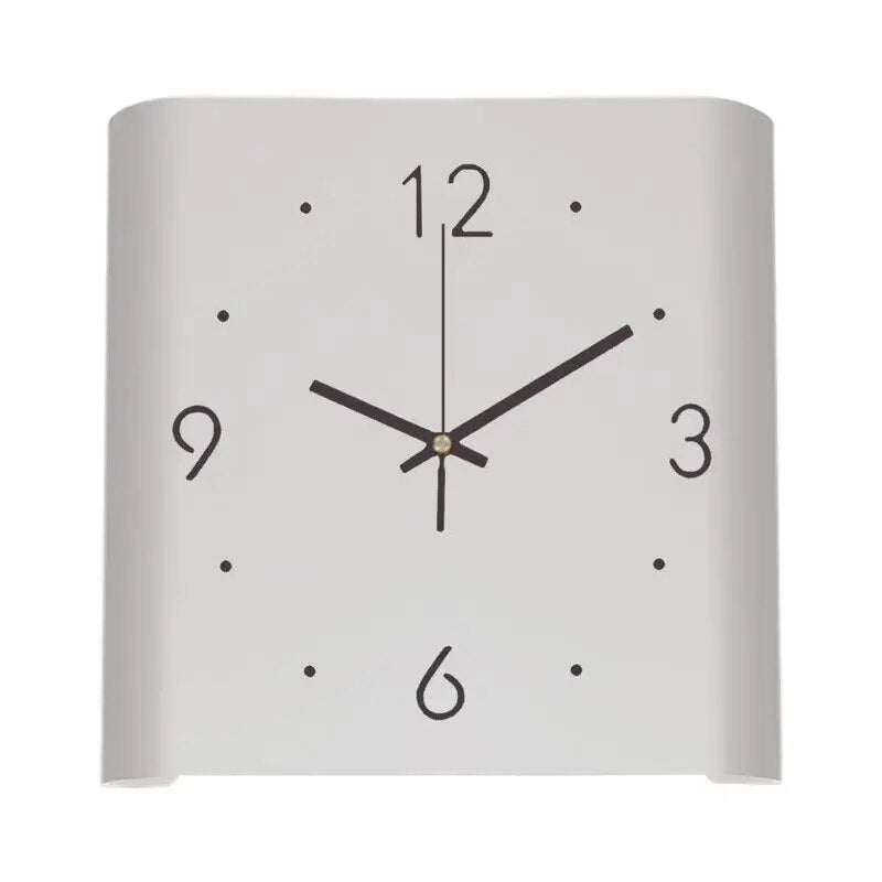 Vierkante Wandklok met Licht Modern Design Wit