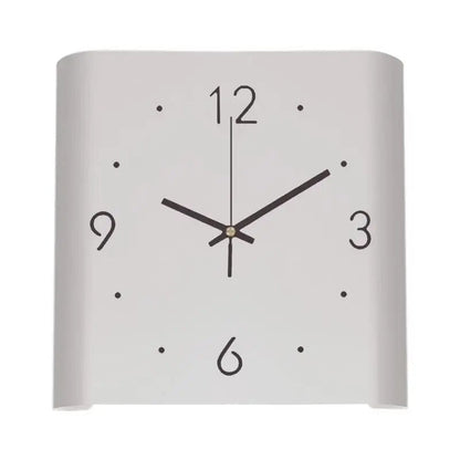 Vierkante Wandklok met Licht Modern Design Wit