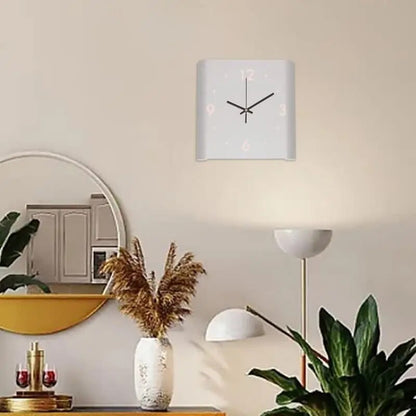 Vierkante Wandklok met Licht Modern Design Wit