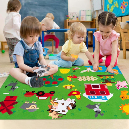 Viltbord voor Kinderen met Dierenfiguren Interactief Speelbord