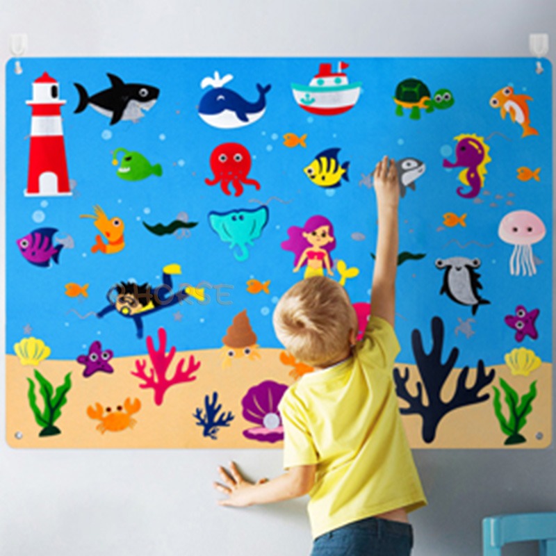 Viltbord voor Kinderen met Dierenfiguren Interactief Speelbord