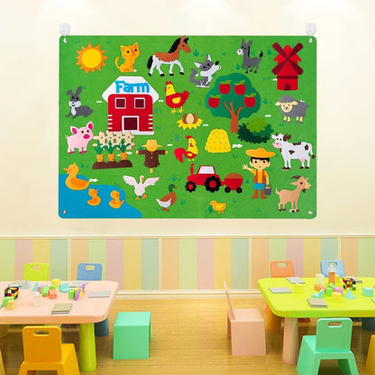 Viltbord voor Kinderen met Dierenfiguren Interactief Speelbord