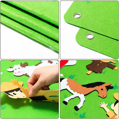 Viltbord voor Kinderen met Dierenfiguren Interactief Speelbord