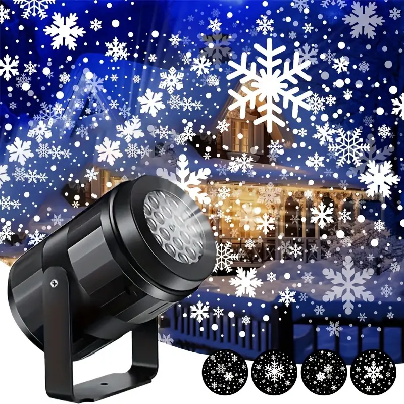 Kerstprojector LED Lichtshow Sneeuwvlokken voor Binnen en Buiten - Velinix