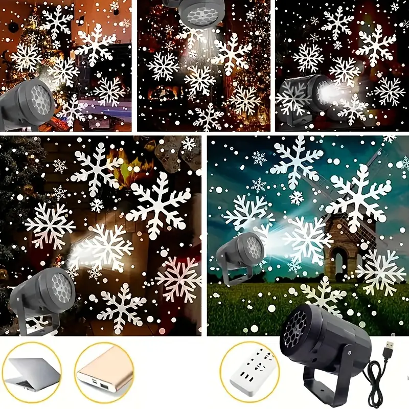 Kerstprojector LED Lichtshow Sneeuwvlokken voor Binnen en Buiten
