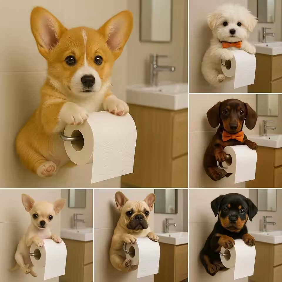 Hond Toiletpapierhouder Leuk voor Badkamer - Velinix