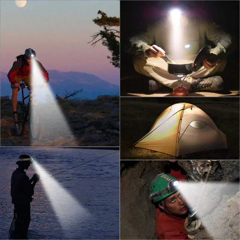Waterdichte LED Hoofdlamp Oplaadbaar met Zoom