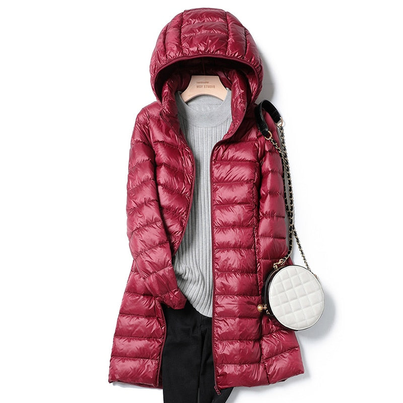 Dames Winterjas Warm Met Kap