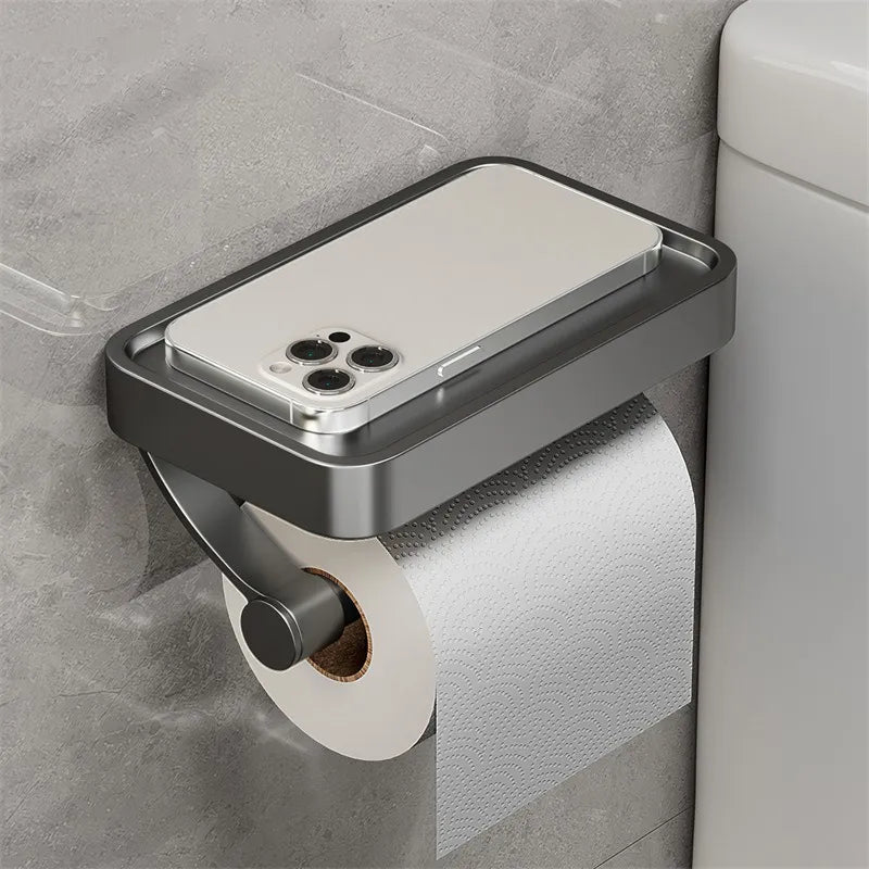 Toiletrolhouder Roestvrij Staal met Plankje voor Badkamer