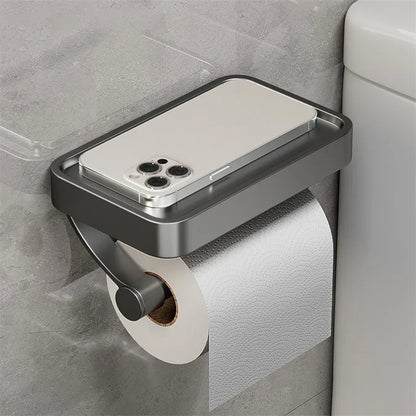Toiletrolhouder Roestvrij Staal met Plankje voor Badkamer