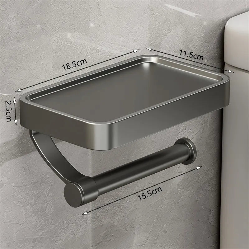 Toiletrolhouder Roestvrij Staal met Plankje voor Badkamer