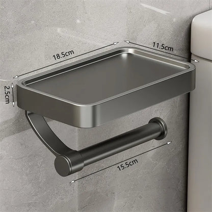 Toiletrolhouder Roestvrij Staal met Plankje voor Badkamer