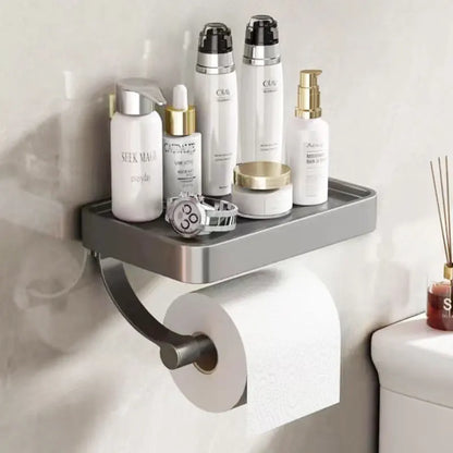 Toiletrolhouder Roestvrij Staal met Plankje voor Badkamer