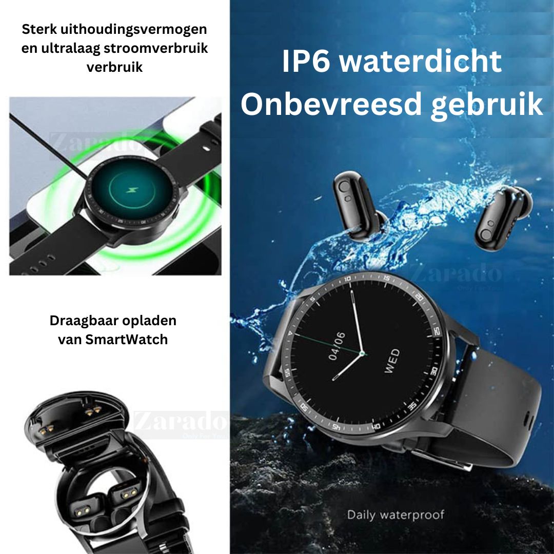 Smart Horloge met Oortelefoon en Bluetooth