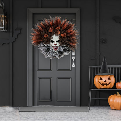 Halloween Krans Clown Eng Griezelig Mesh Decoratie