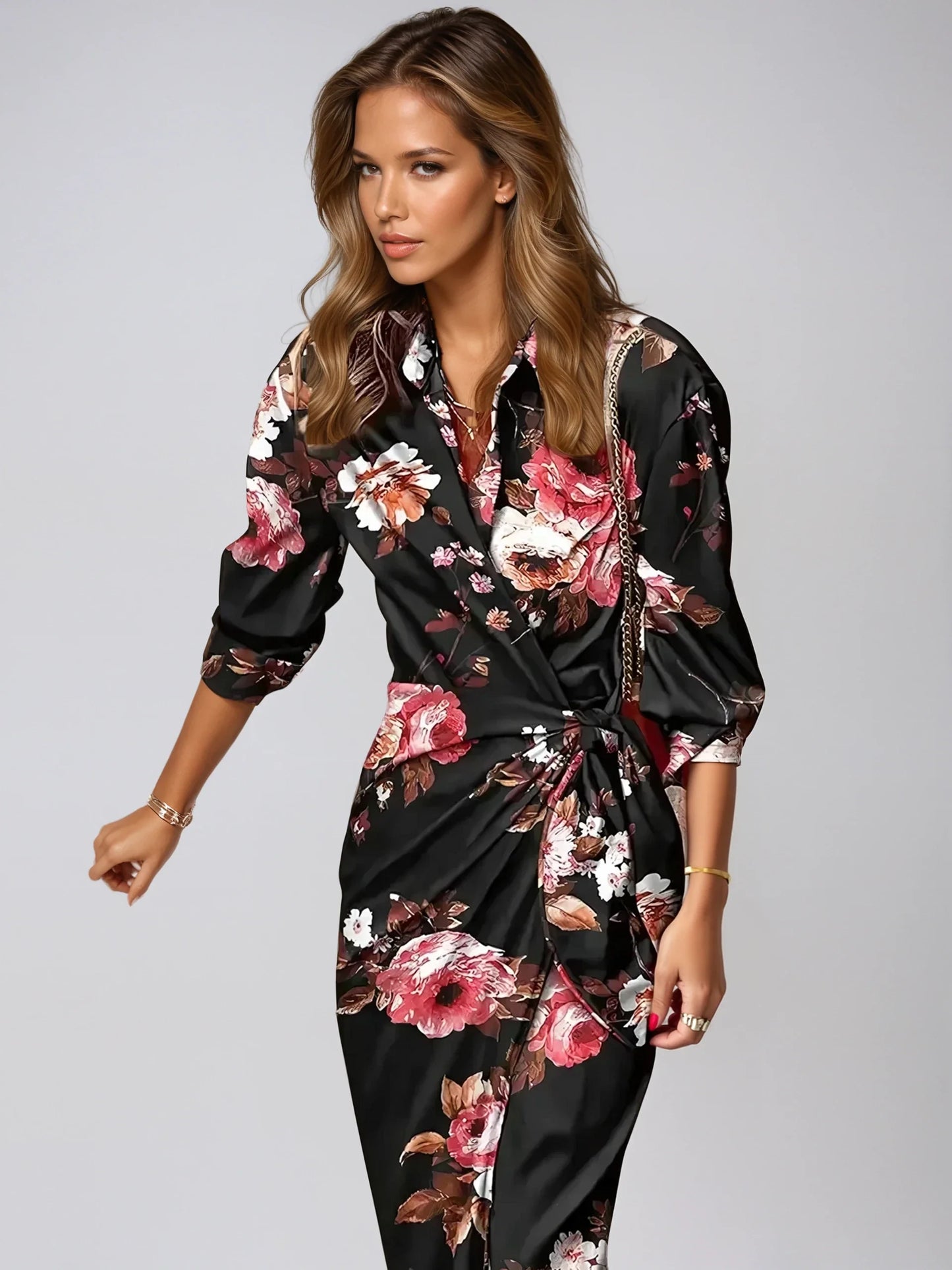 Mabel – Gestreepte Wikkeljurk Voor Dames - Levendig & Chic