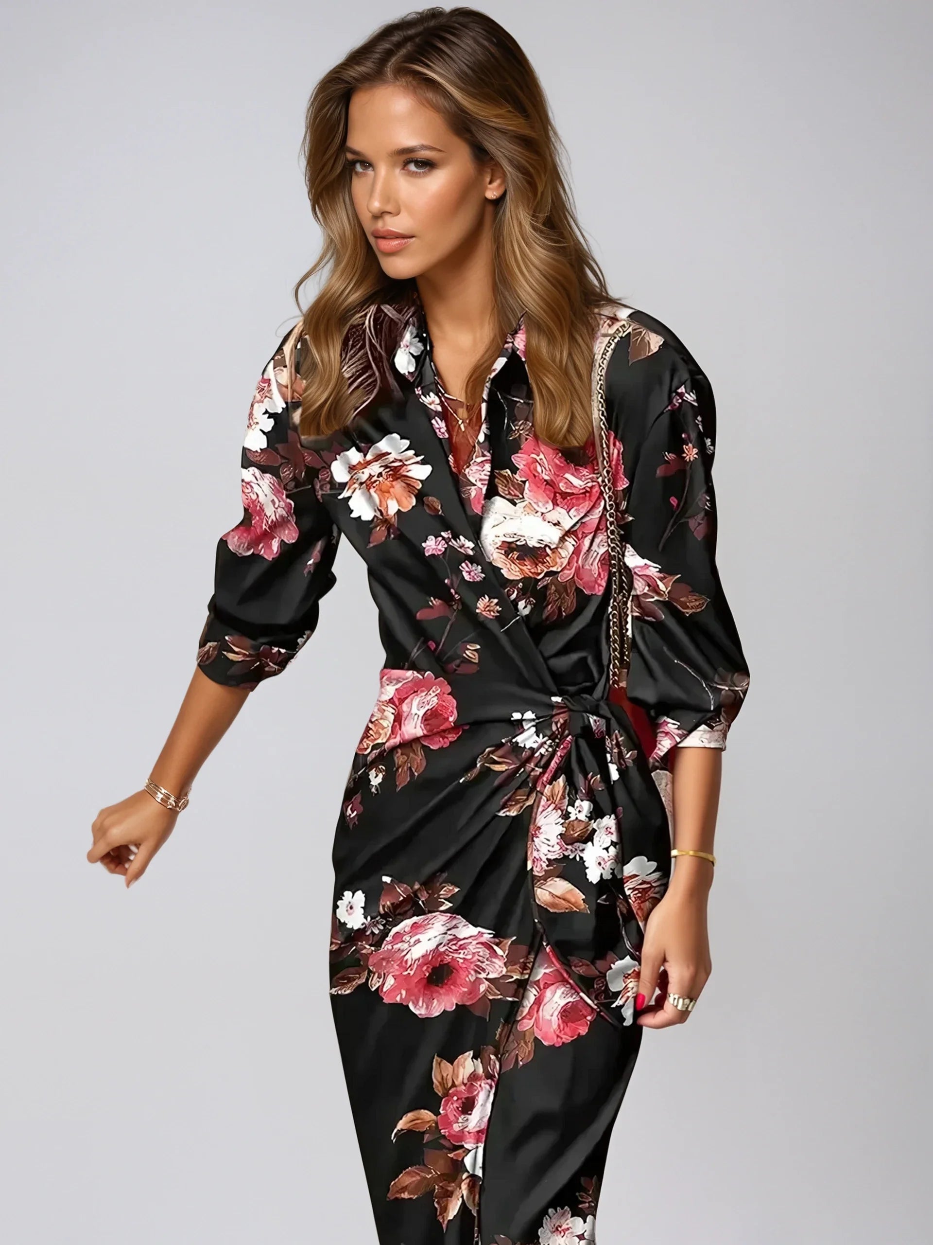 Mabel – Gestreepte Wikkeljurk Voor Dames - Levendig & Chic