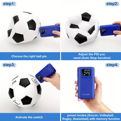 Voetbalpomp Elektrisch Automatisch met LED Lamp 20 PSI