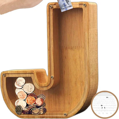 Houten Spaarpot Gepersonaliseerd met Naam of Initialen