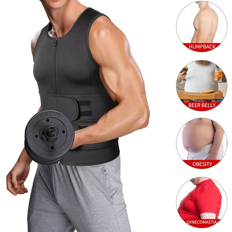 Sauna Vest voor Mannen - Trainingsvest met Taille Trainer voor Comfort en Stijl