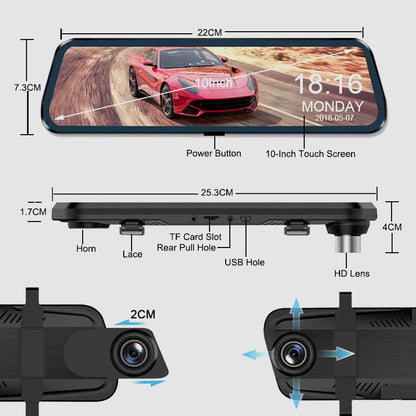 Auto Dashboard Camera 10 HD Touchscreen met GPS en Wi-Fi