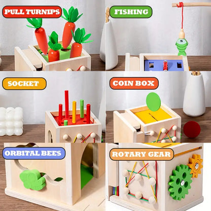 Montessori Speelbox 8-in-1 Houten Speelgoed voor Baby's