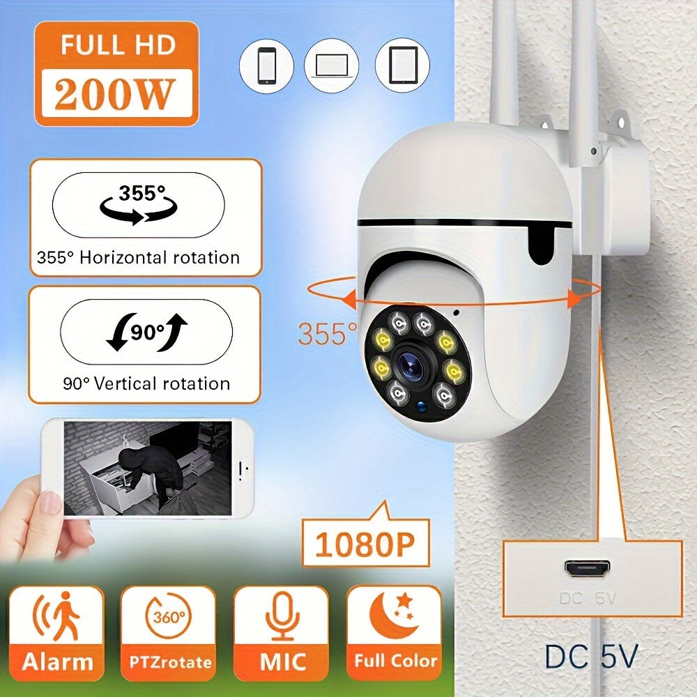 Draadloze Beveiligingscamera 1080p HD met Nachtzicht en Audio
