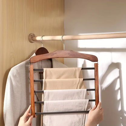 Houten Kledinghanger Multifunctioneel voor Broeken en Jas