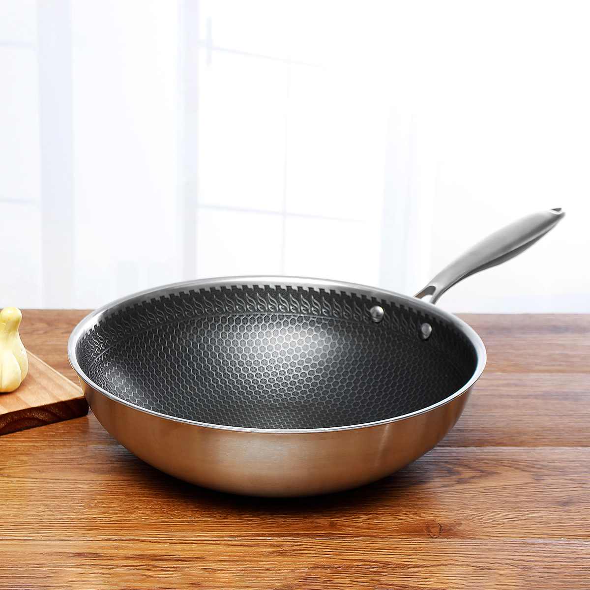 Anti-aanbak Koekenpan van RVS met Non-Stick Laag