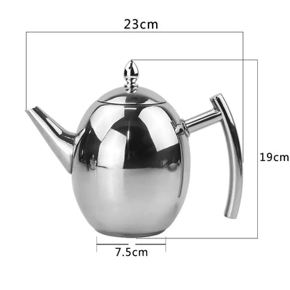 RVS Theepot met Zeef en Anti-lek Systeem