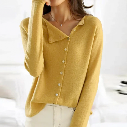 Variant image for Kaya™ – Dames Luxe Kasjmier Pullover met Warme Asymmetrische Knoopdetails-11