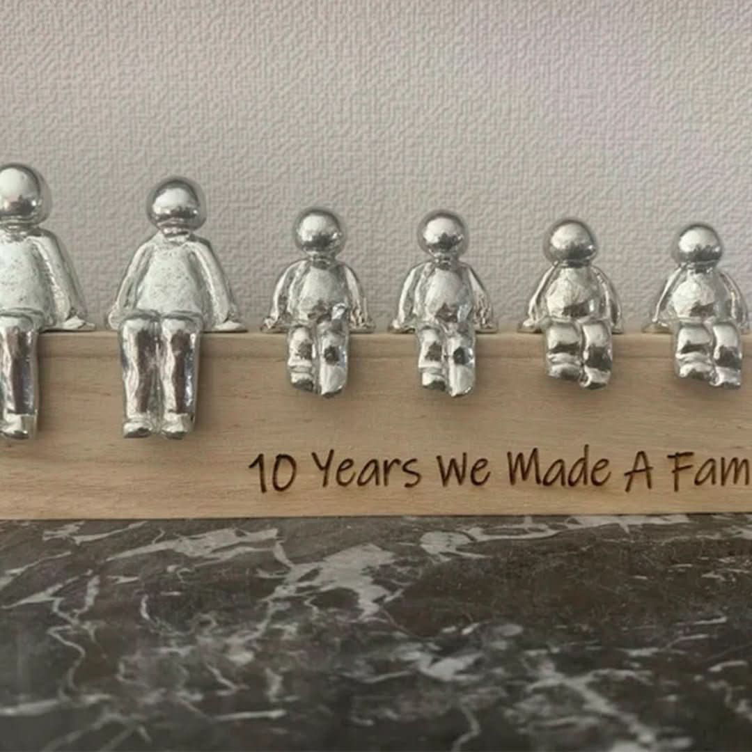 Familie Sculptuur Houten Liefdes Figuur