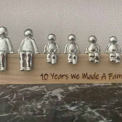 Familie Sculptuur Houten Liefdes Figuur