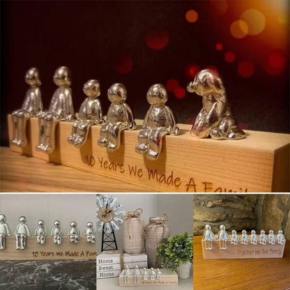 Familie Sculptuur Houten Liefdes Figuur - Velinix