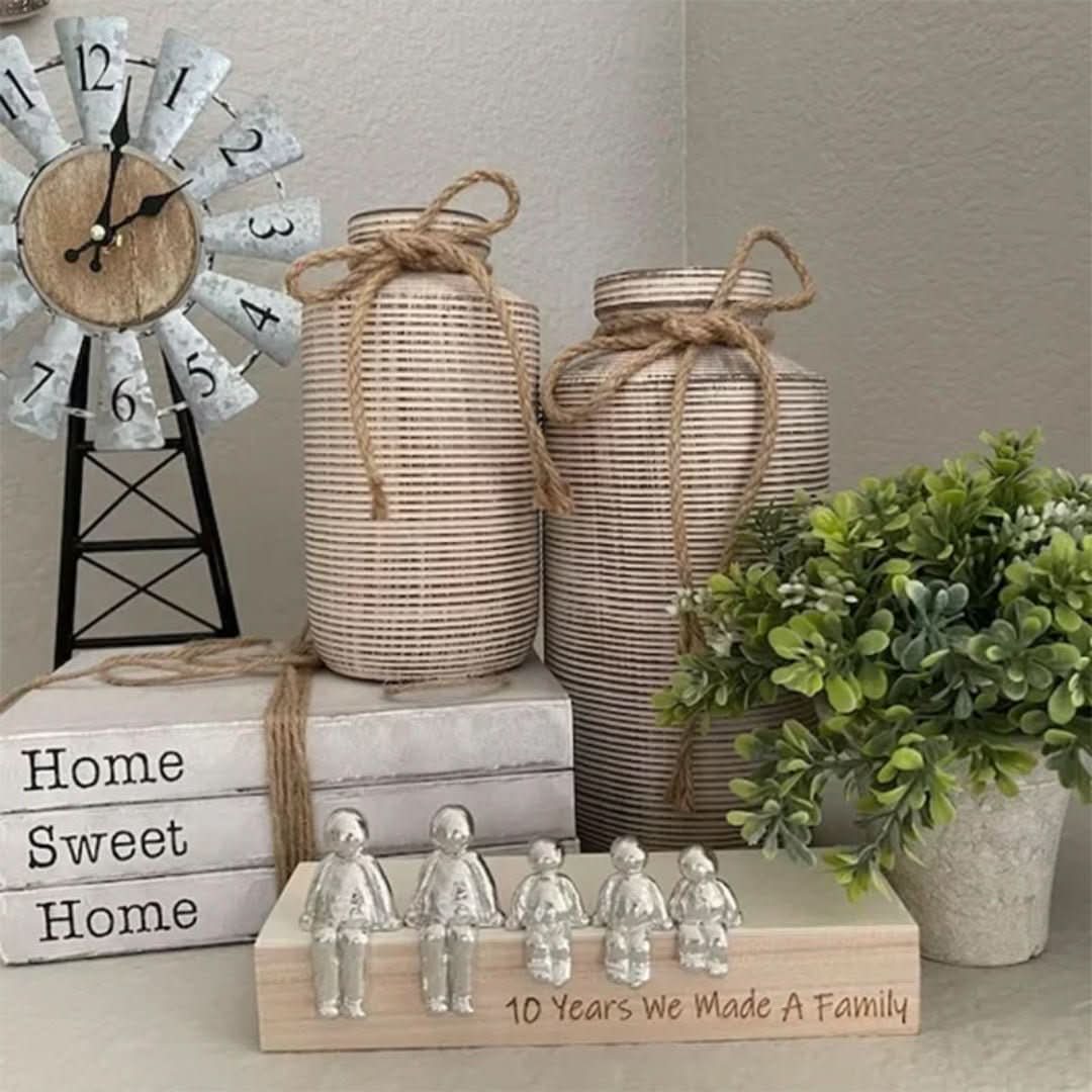 Familie Sculptuur Houten Liefdes Figuur