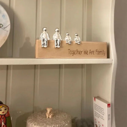 Familie Sculptuur Houten Liefdes Figuur