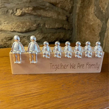 Familie Sculptuur Houten Liefdes Figuur