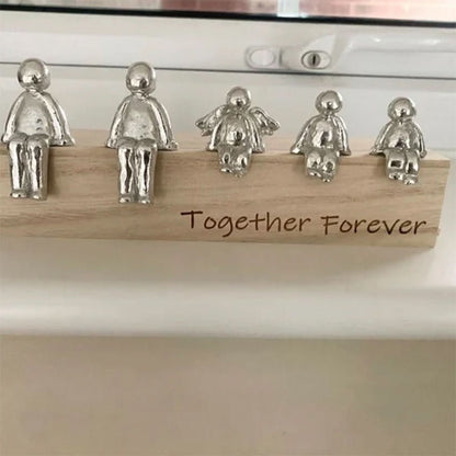 Familie Sculptuur Houten Liefdes Figuur