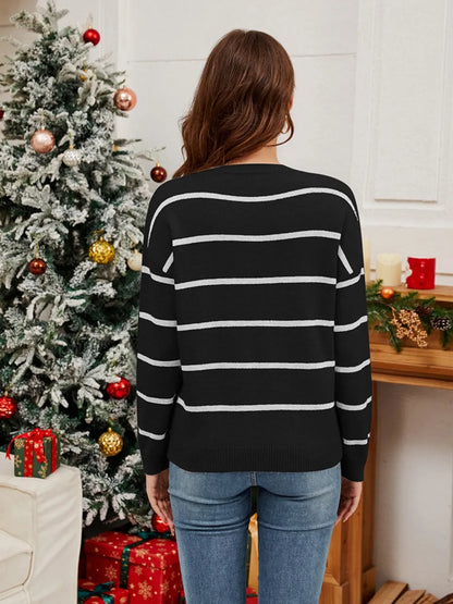 Kersttrui met Pailletten en Santa Print Groen Rood Zwart