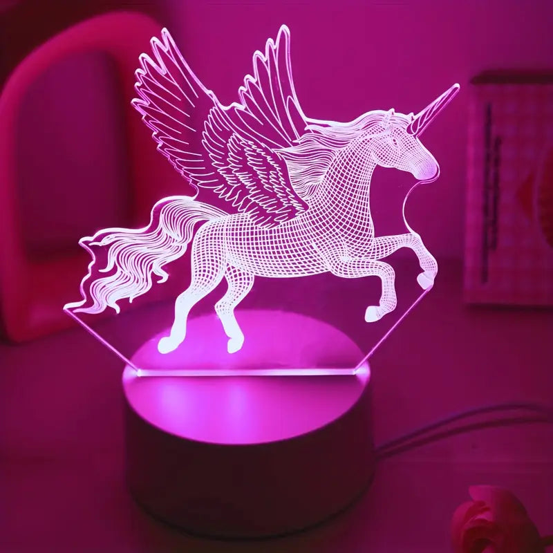 Eenhoorn Nachtlampje USB Roze Kindervriendelijk Tafellampje