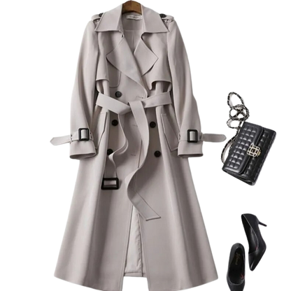 Dames Trenchcoat Elegante Warme Luxe Jas