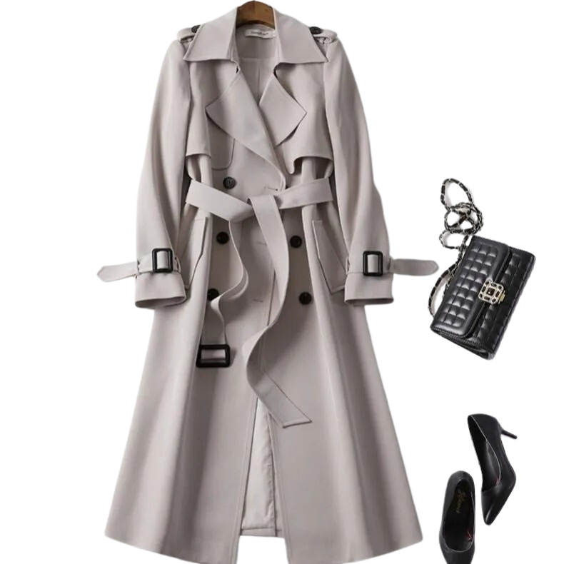 Dames Trenchcoat Elegante Warme Luxe Jas