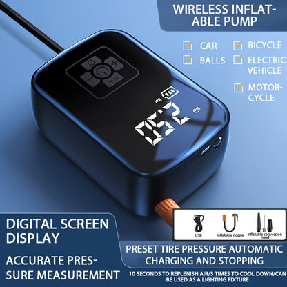 Draagbare Luchtcompressor met Digitaal Display en LED Lamp