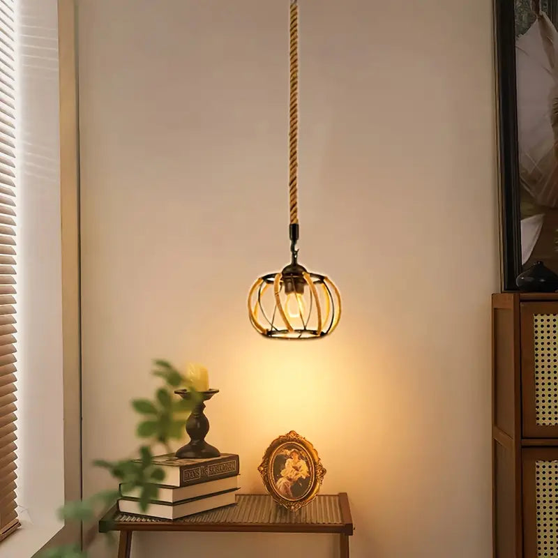 Hanglamp Industrieel Gevlochten Touw IJzeren Design