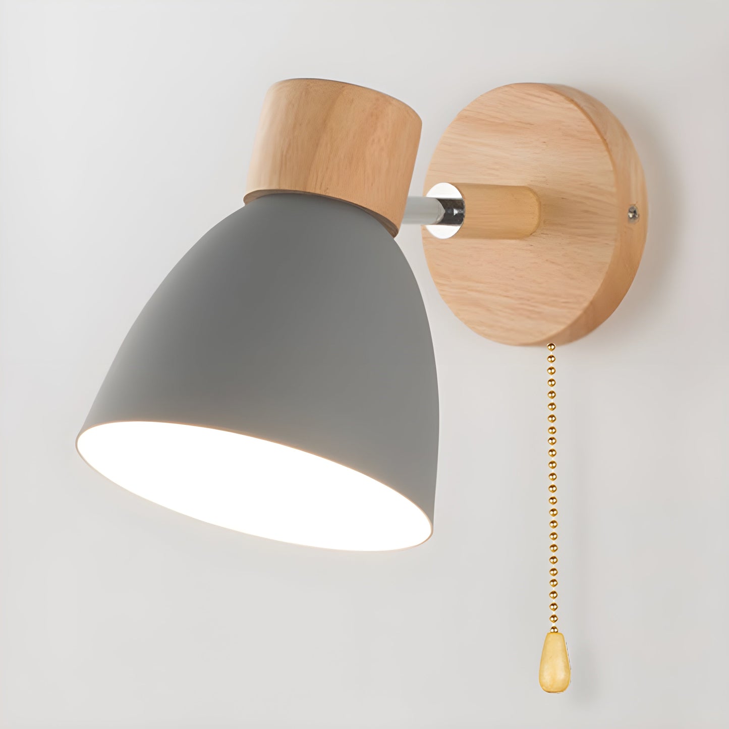 Houten Wandlamp Slaapkamer met Schakelaar Noords Design