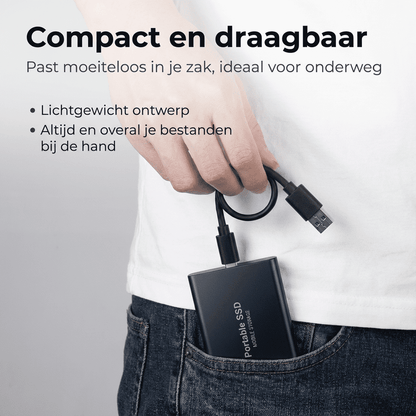 SwiftDrive™ – Externe SSD Schijf met USB 3.0 & Type-C | Supersnel Draagbaar Opslagstation