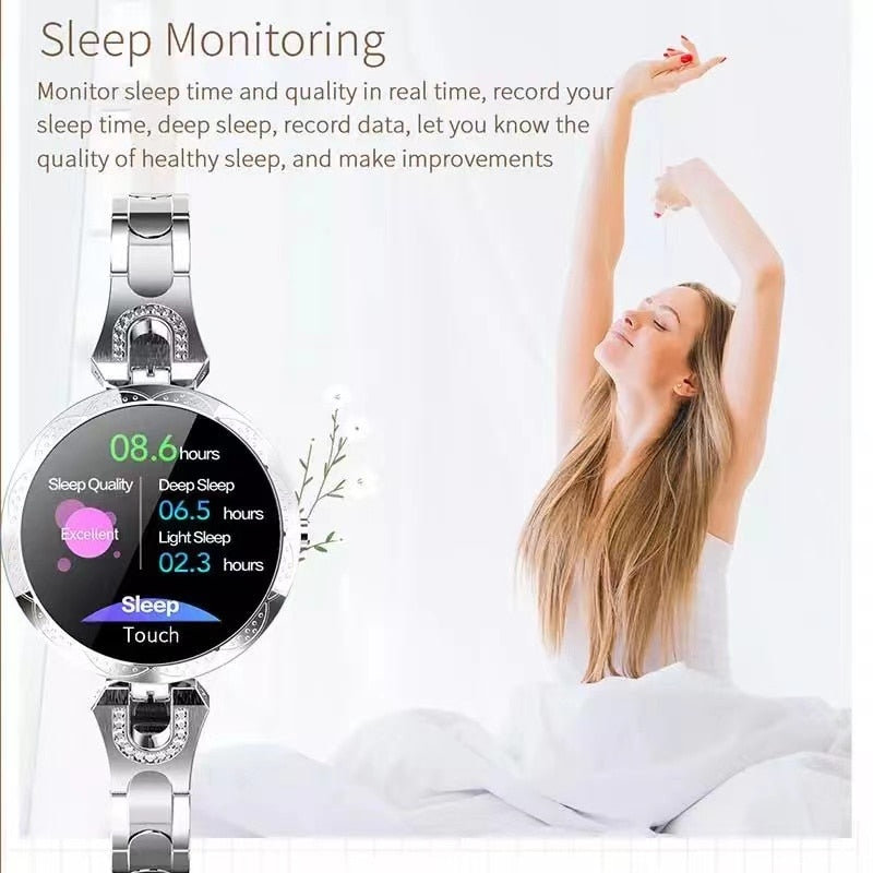 Dames Smartwatch Waterdicht met Hartslagmeting en Stappenteller