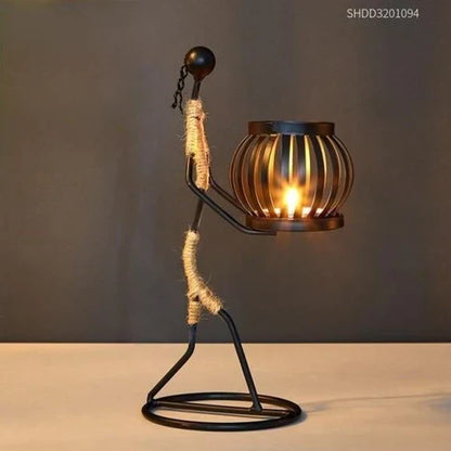 Retro Kaarsenhouder Vintage Stijl Handgemaakt